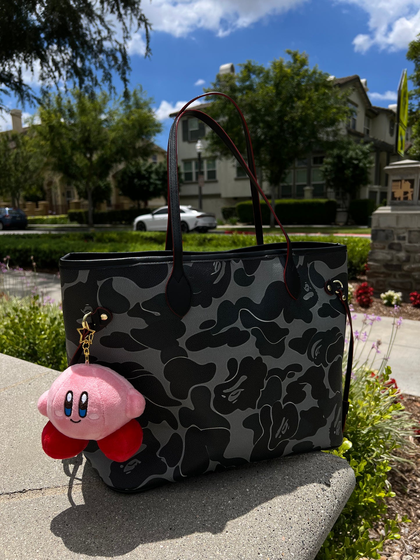 Oversized Carry-It-All Black Camo Tote
