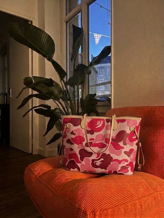Oversized Carry-It-All Pink Camo Tote